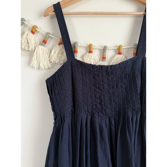 Banana Republic Linen Blend Drapey Pleated Midi Dress Coastal Lagenlook Boho L - Picture 4 of 9